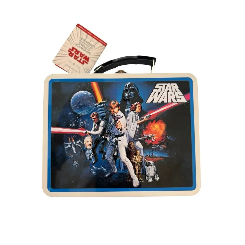 STAR WARS x POTTERY BARN *NEW* Tin Lunch Box with Vintage Movie Images